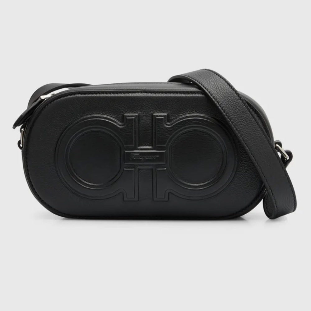 Ferragamo Black Leather Crossbody Bag